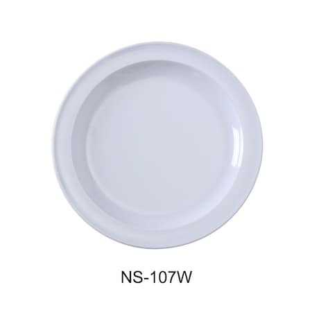 Yanco 7.25 in. Nessico Round Dessert Plate, White, 48PK NS-107W